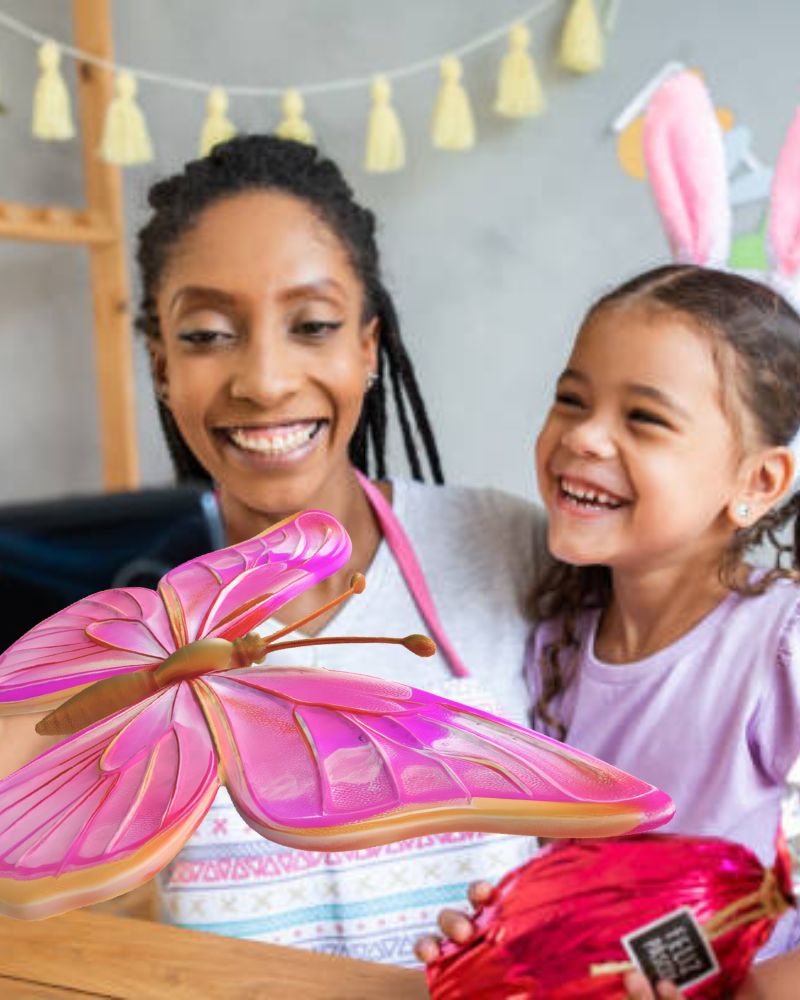 Mother and daughter celebrating with a phone