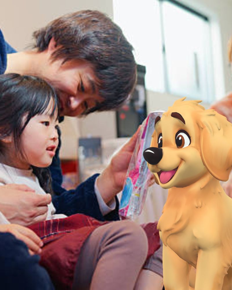 Family opening gifts and celebrating together