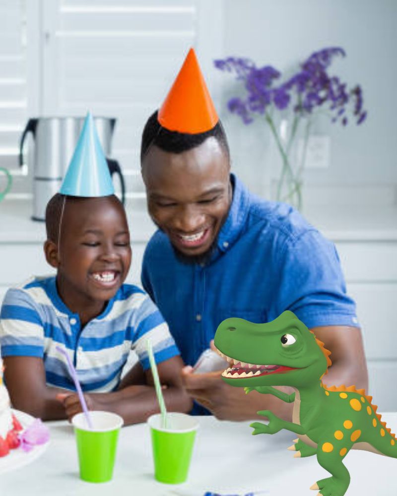 Family celebrating with birthday party